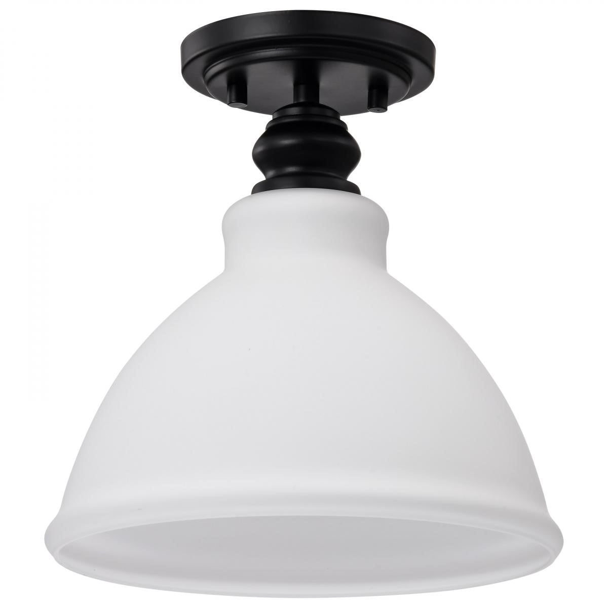 Russel 10" Semi-flush Mount Light, Matte Black Finish - Bees Lighting
