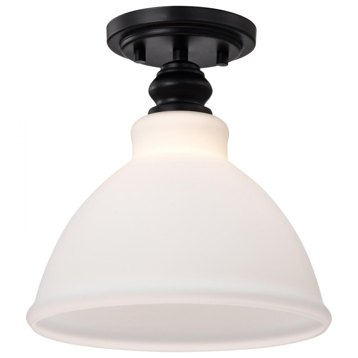 Russel 10" Semi-flush Mount Light, Matte Black Finish - Bees Lighting