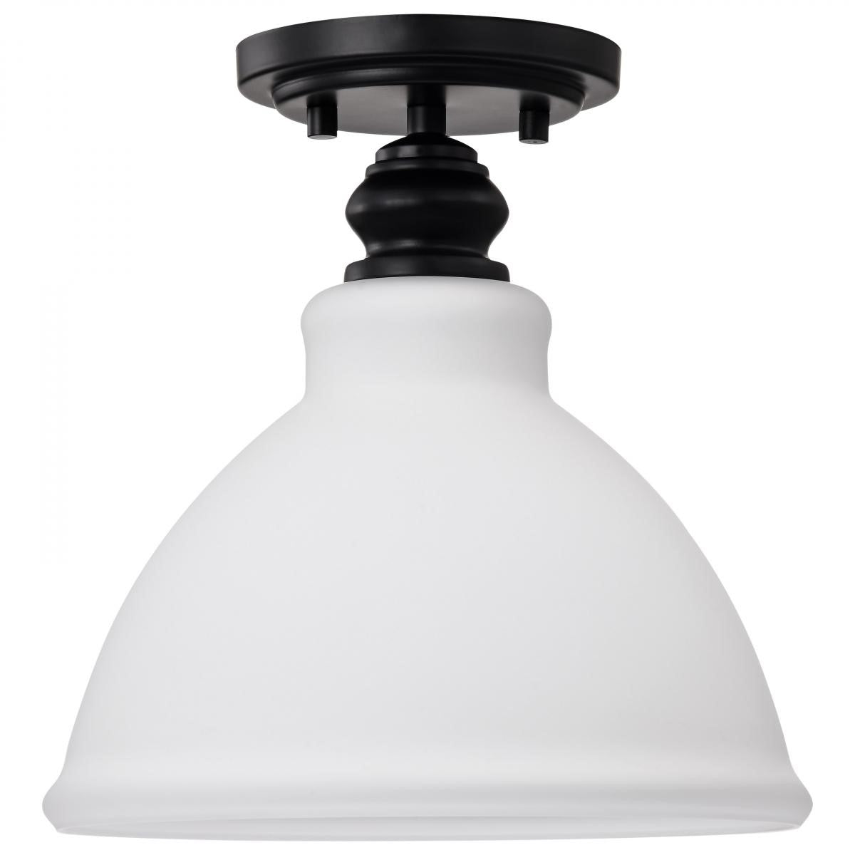 Russel 10" Semi-flush Mount Light, Matte Black Finish - Bees Lighting