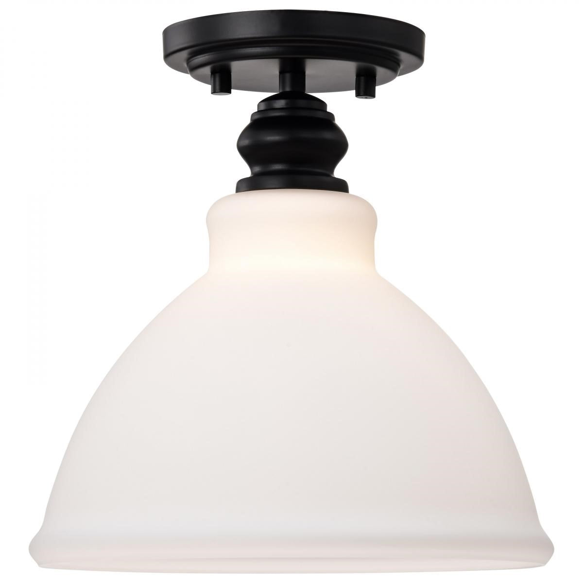 Russel 10" Semi-flush Mount Light, Matte Black Finish - Bees Lighting