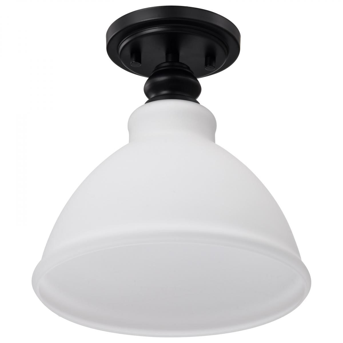 Russel 10" Semi-flush Mount Light, Matte Black Finish - Bees Lighting
