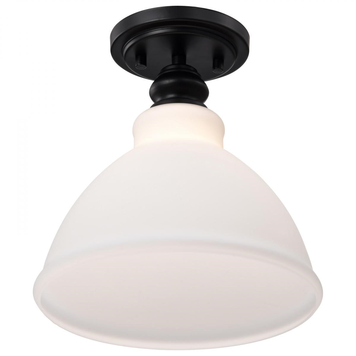 Russel 10" Semi-flush Mount Light, Matte Black Finish - Bees Lighting