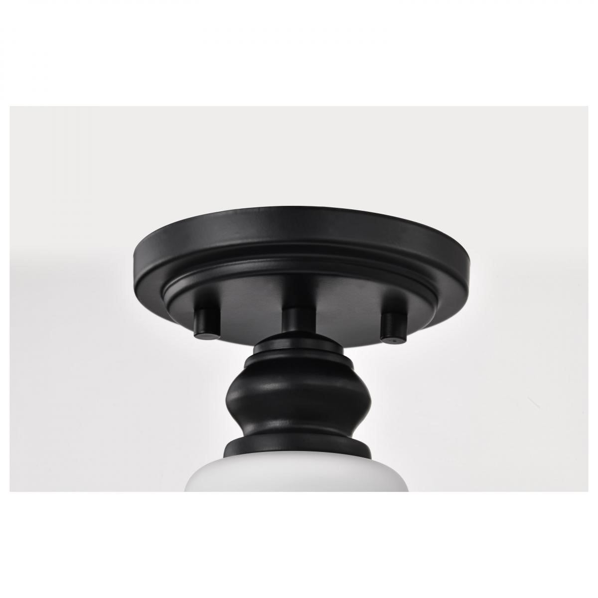 Russel 10" Semi-flush Mount Light, Matte Black Finish - Bees Lighting