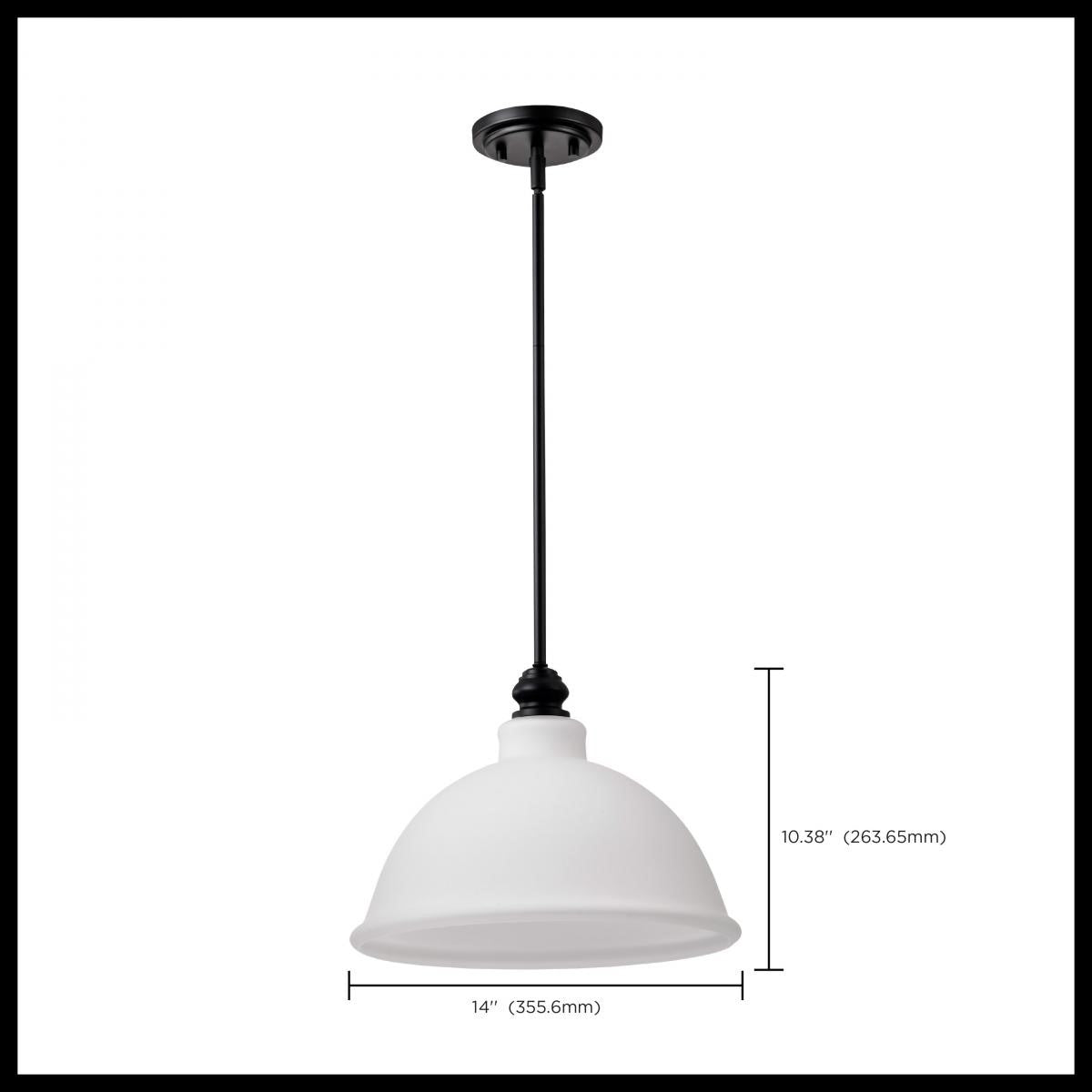 Russel 14" Pendant Light, Matte Black Finish - Bees Lighting