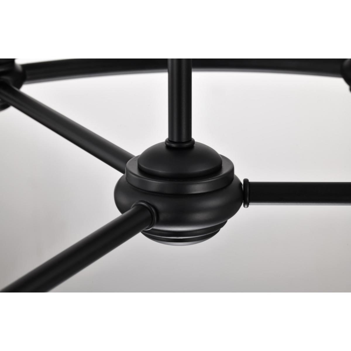 Russel 28" 6 Lights Chandelier, Matte Black Finish - Bees Lighting