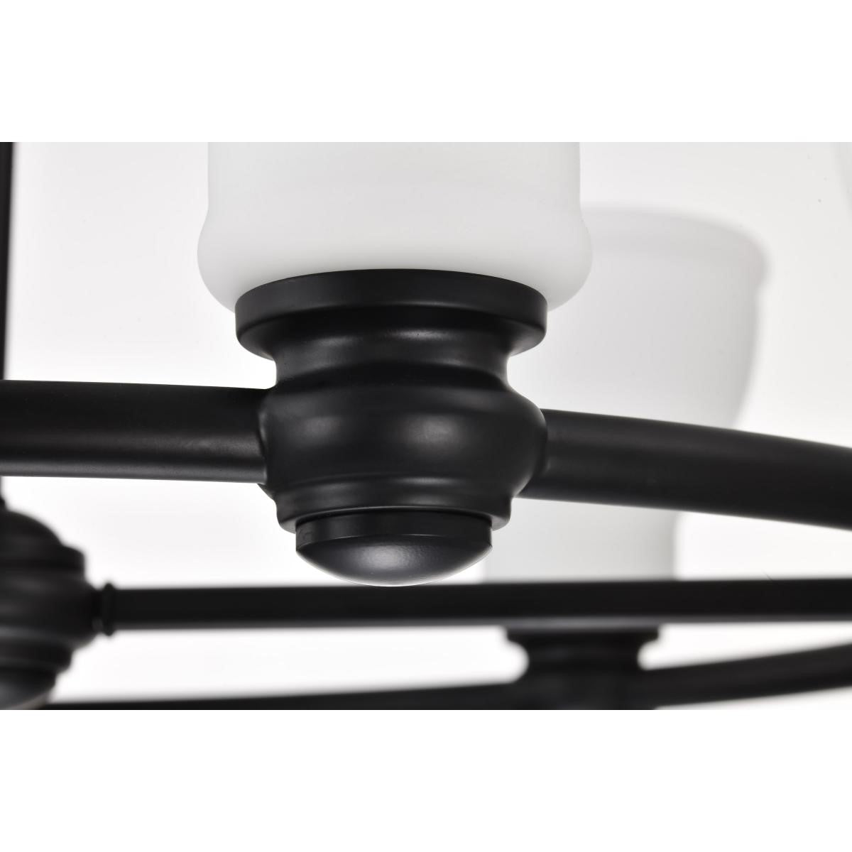 Russel 28" 6 Lights Chandelier, Matte Black Finish - Bees Lighting