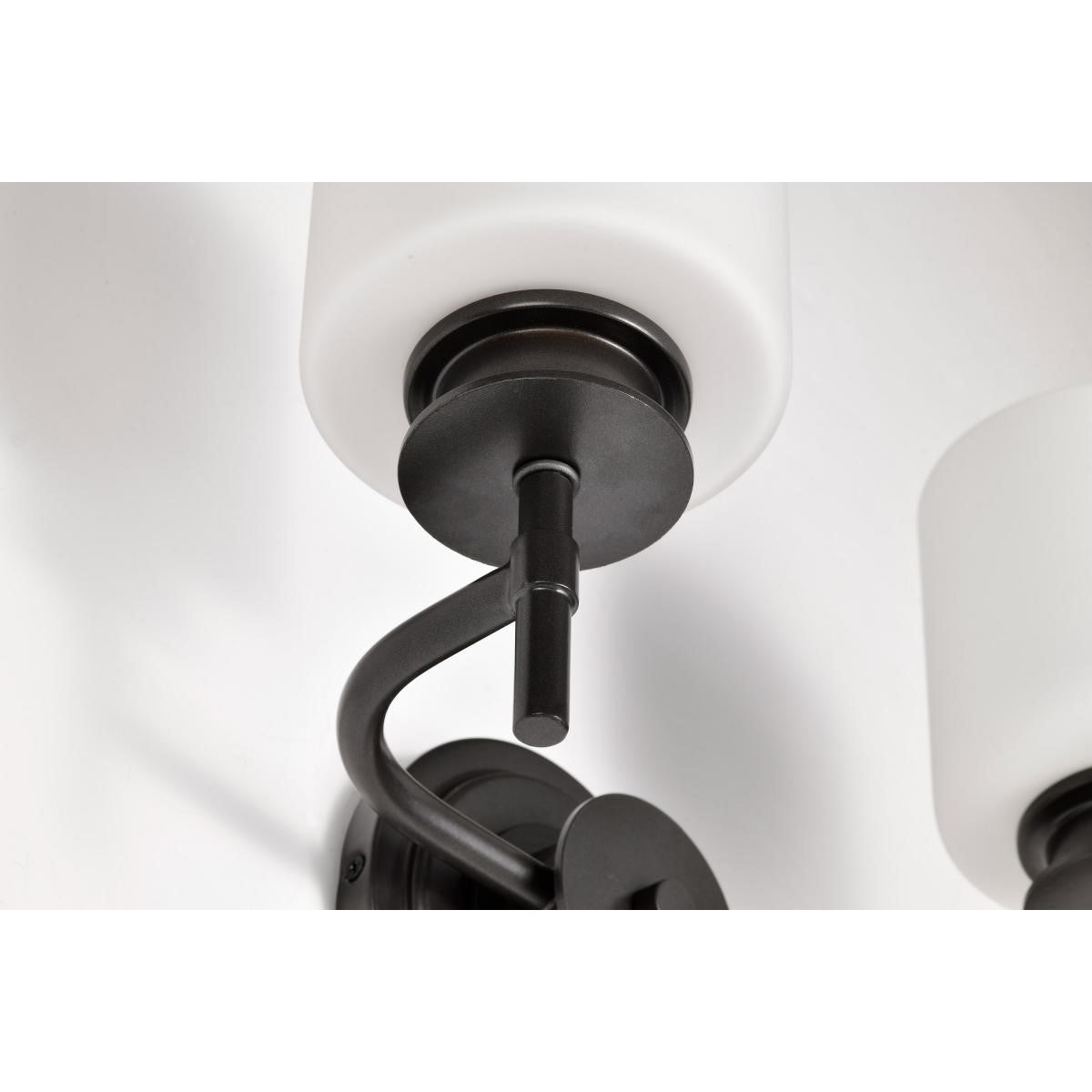 Warren Bathroom Vanity Light, Gun Metal Finish, Satin White Glass