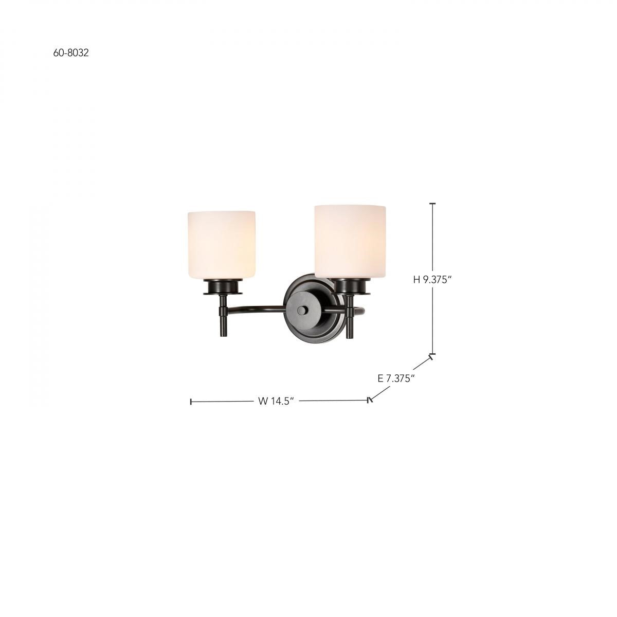Warren 15" 2 Lights Bathroom Vanity Light, Gun Metal Finish - Bees Lighting