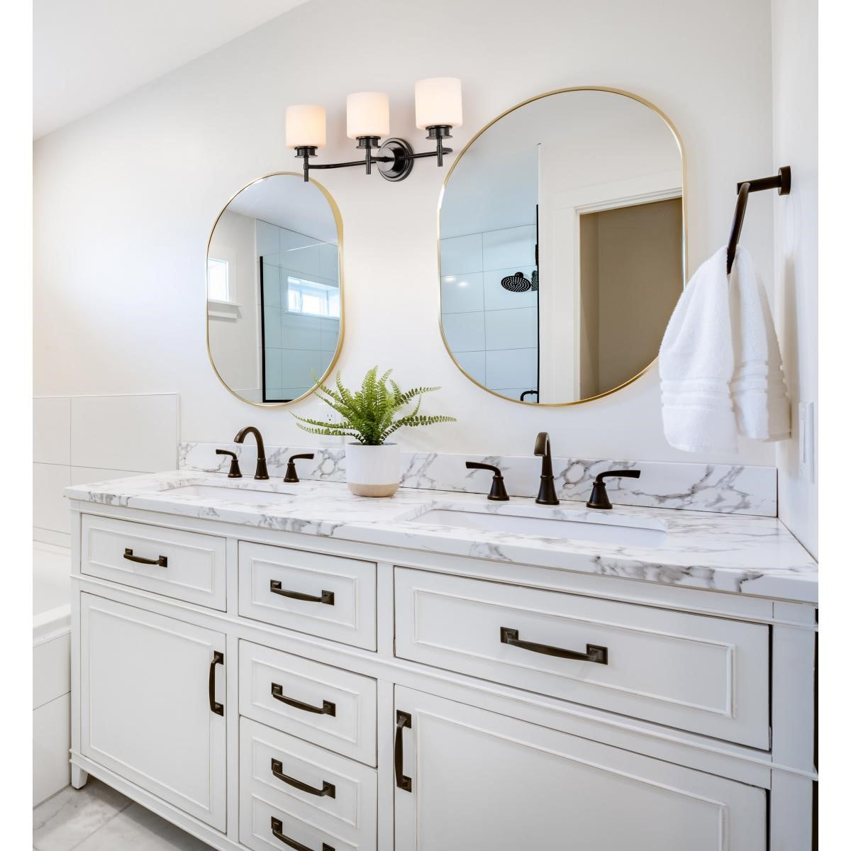 Warren 24" 3 Lights Bathroom Vanity Light, Gun Metal Finish - Bees Lighting
