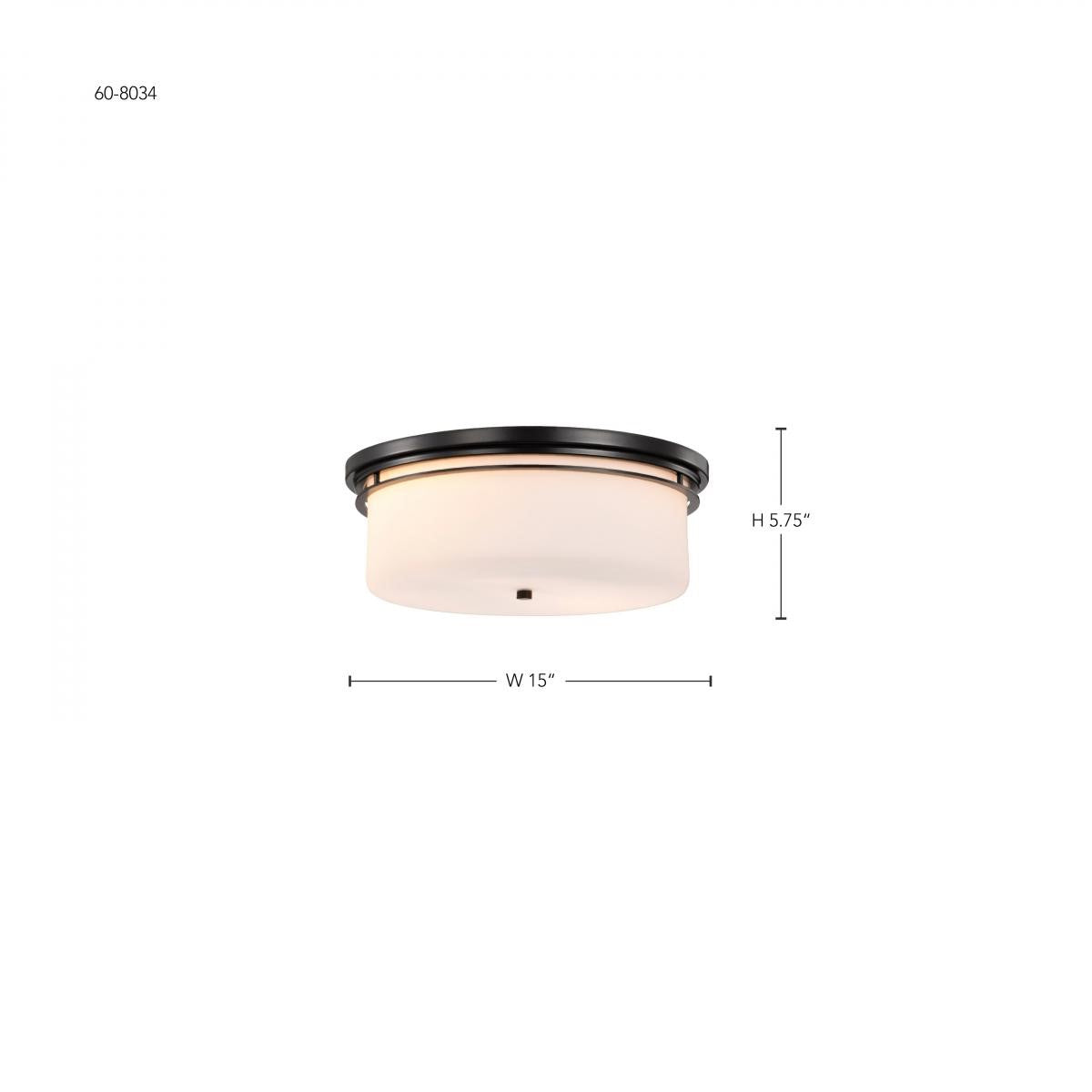 Warren 24" 2 Lights Flush Mount, Gun Metal Finish - Bees Lighting