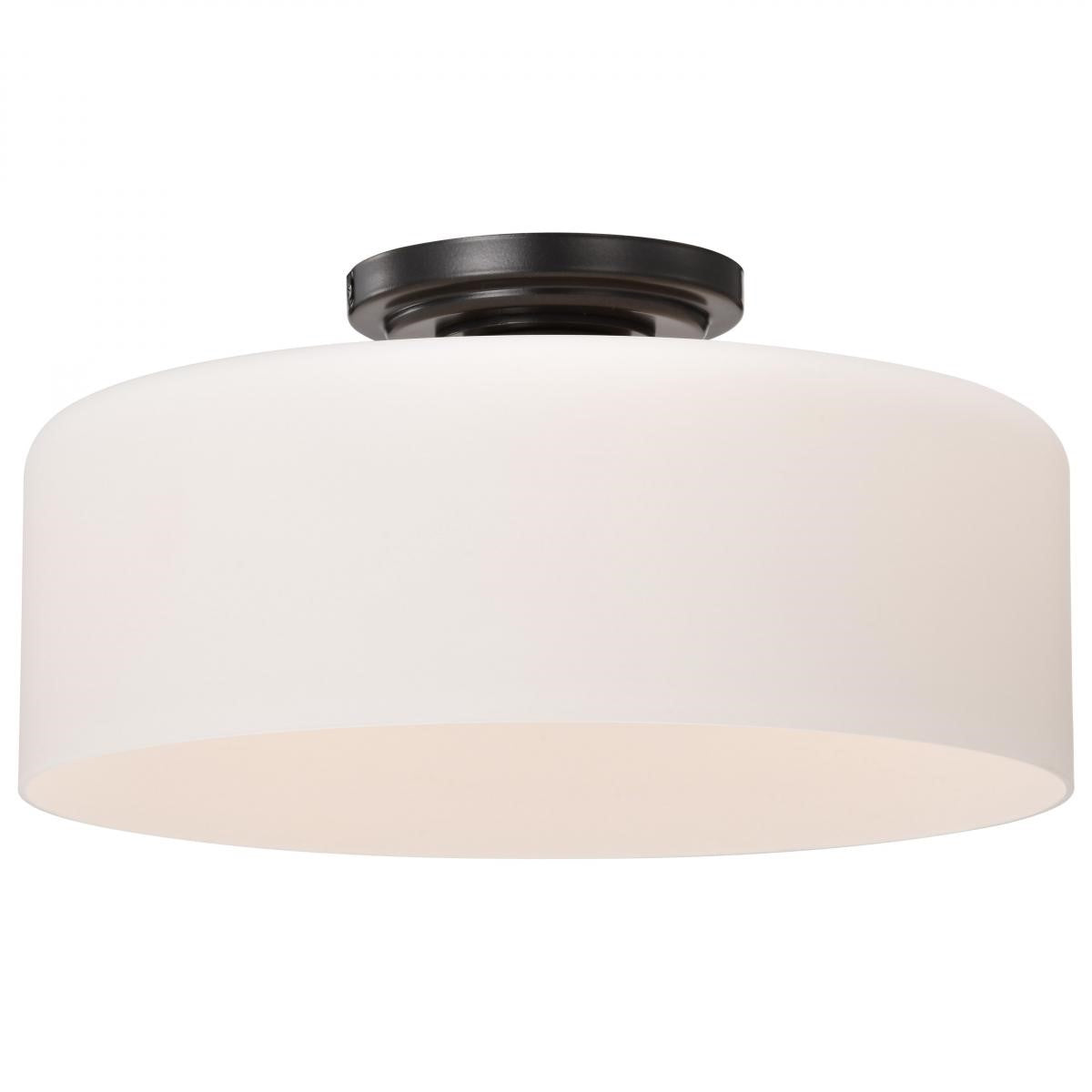 Warren 15" Semi-flush Mount, Gun Metal Finish - Bees Lighting
