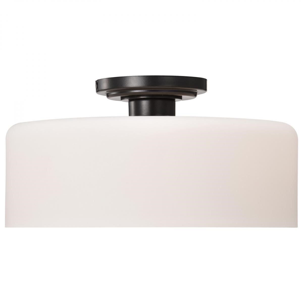 Warren 15" Semi-flush Mount, Gun Metal Finish - Bees Lighting