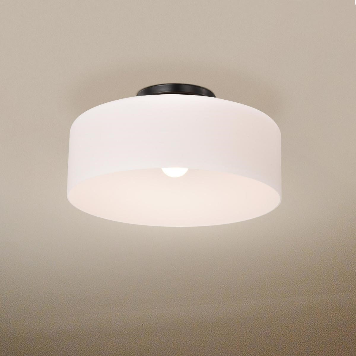 Warren 15" Semi-flush Mount, Gun Metal Finish - Bees Lighting