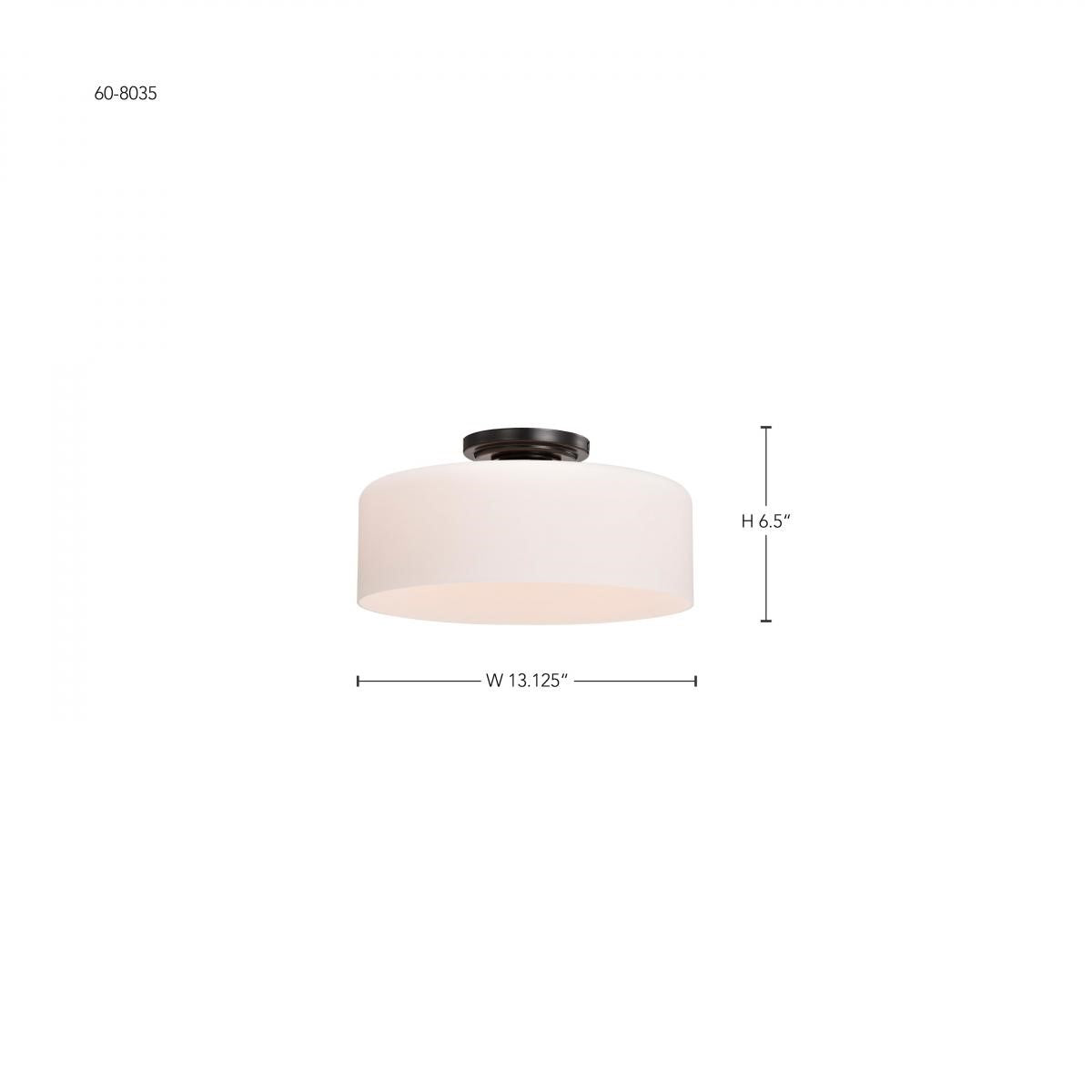 Warren 15" Semi-flush Mount, Gun Metal Finish - Bees Lighting