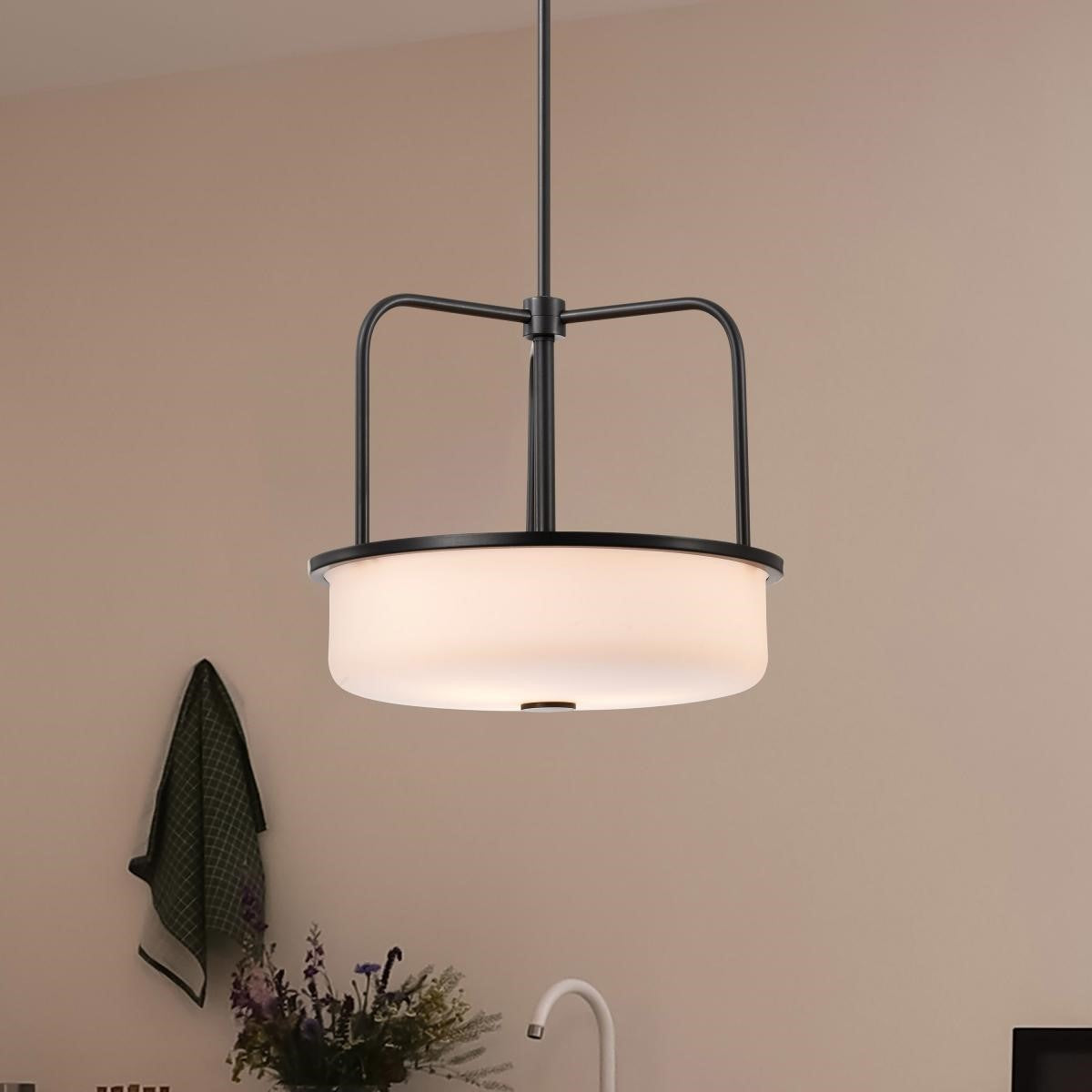 Warren 17" 3 Lights Pendant Light, Gun Metal Finish - Bees Lighting