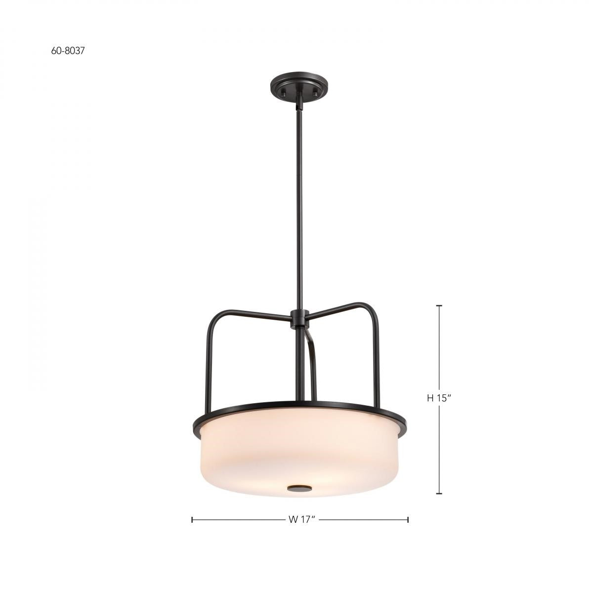 Warren 17" 3 Lights Pendant Light, Gun Metal Finish - Bees Lighting