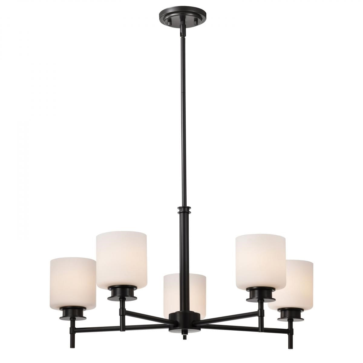 Warren 28" 5 Lights Chandelier, Gun Metal Finish - Bees Lighting