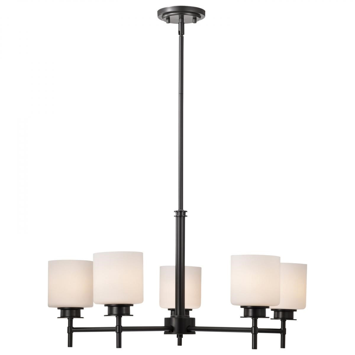 Warren 28" 5 Lights Chandelier, Gun Metal Finish - Bees Lighting
