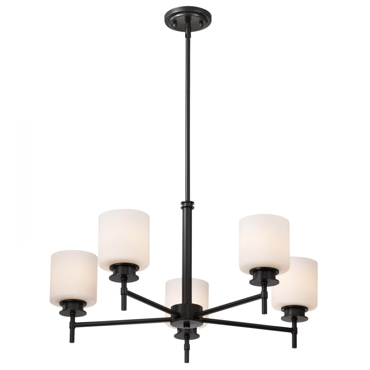 Warren 28" 5 Lights Chandelier, Gun Metal Finish - Bees Lighting