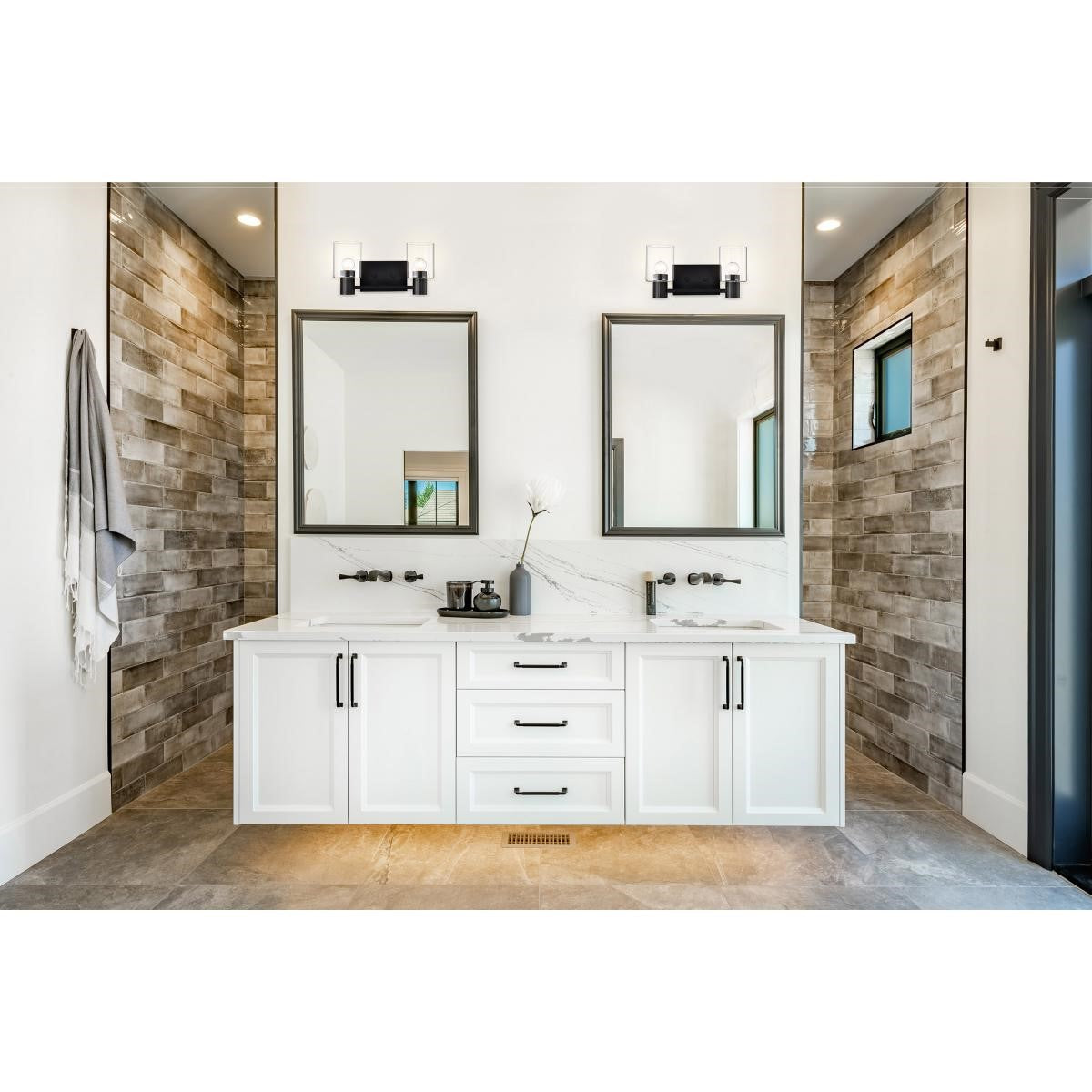 Clarksville 14" 2 Lights Bathroom Vanity Light, Matte Black Finish - Bees Lighting