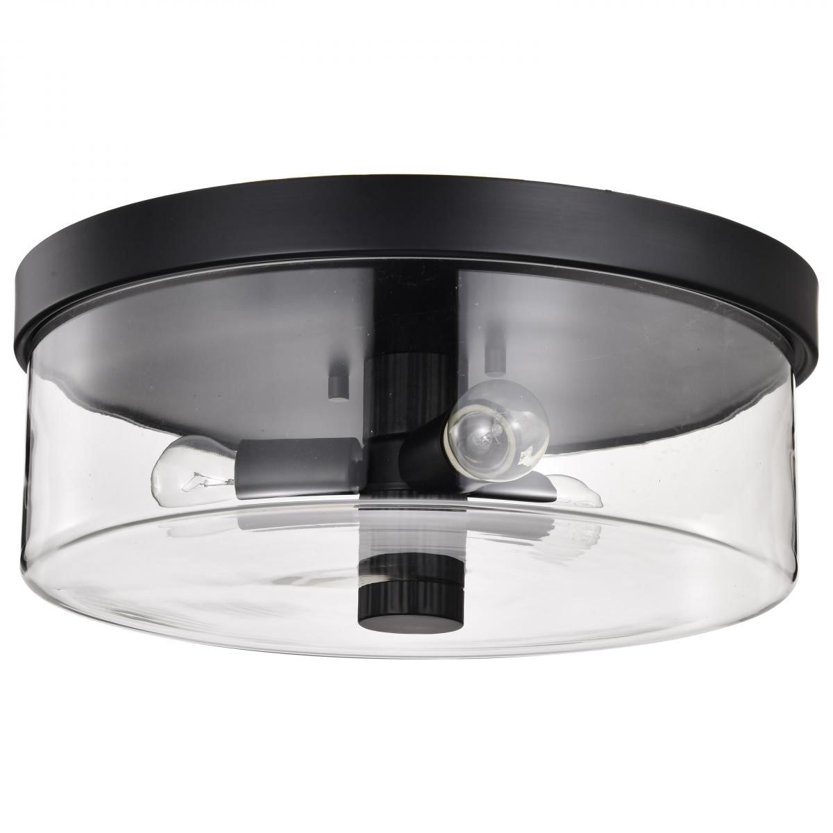 Clarksville 15" 3 Lights Flush Mount Light, Matte Black Finish - Bees Lighting