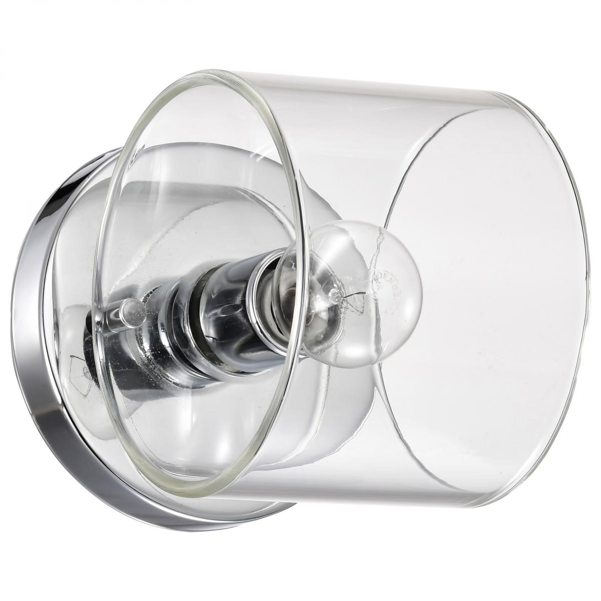 Marlowe Bathroom Vanity Light, Polished Nickel Finish, Clear Glass