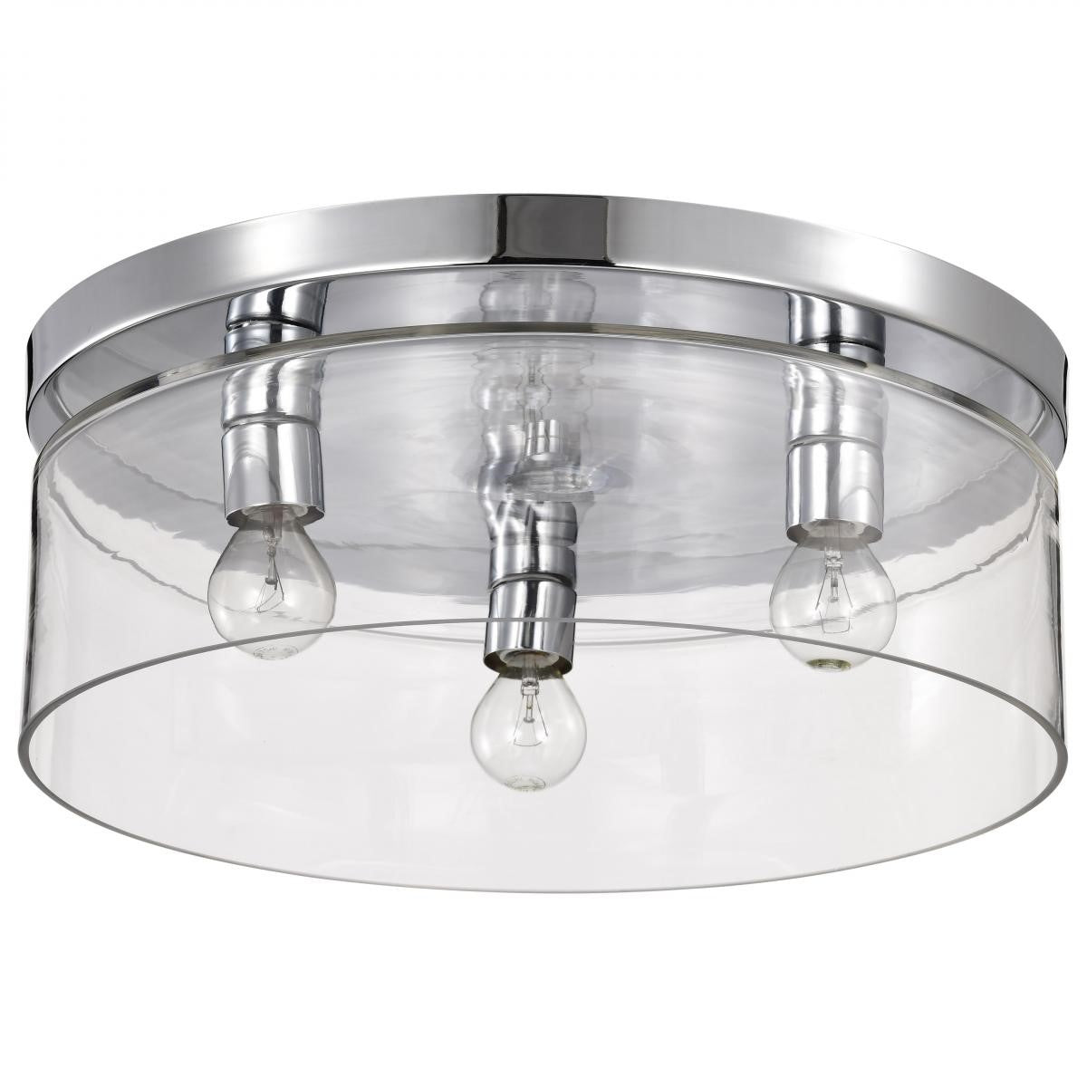 Marlowe 15" 3 Lights Flush Mount Light, Polished Nickel Finish - Bees Lighting