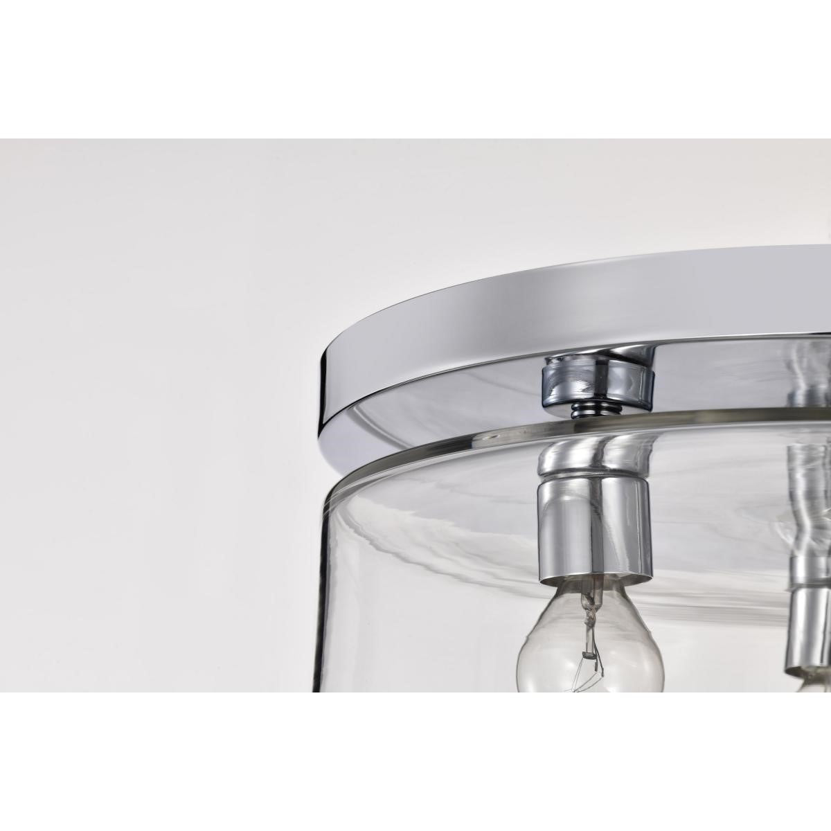 Marlowe 15" 3 Lights Flush Mount Light, Polished Nickel Finish - Bees Lighting