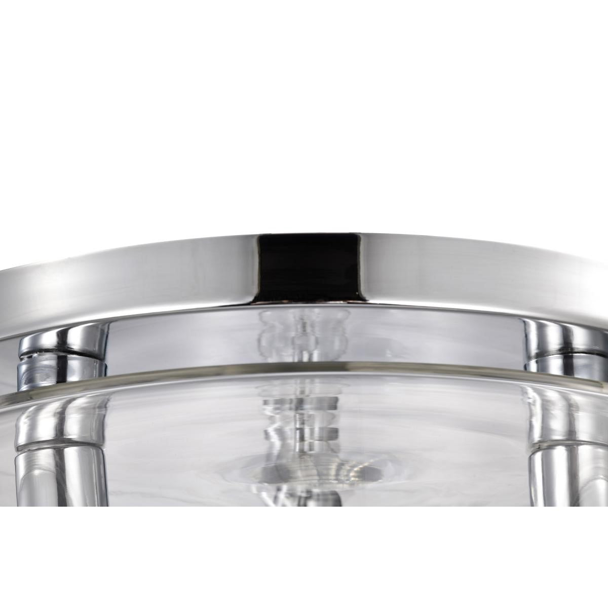 Marlowe 15" 3 Lights Flush Mount Light, Polished Nickel Finish - Bees Lighting