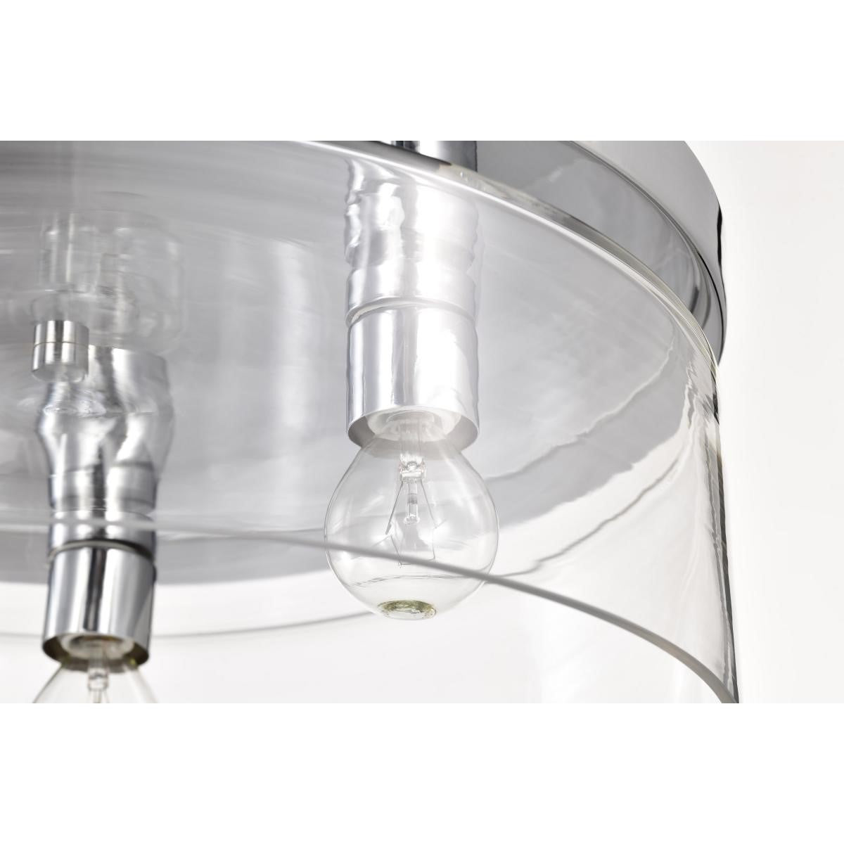 Marlowe 15" 3 Lights Flush Mount Light, Polished Nickel Finish - Bees Lighting