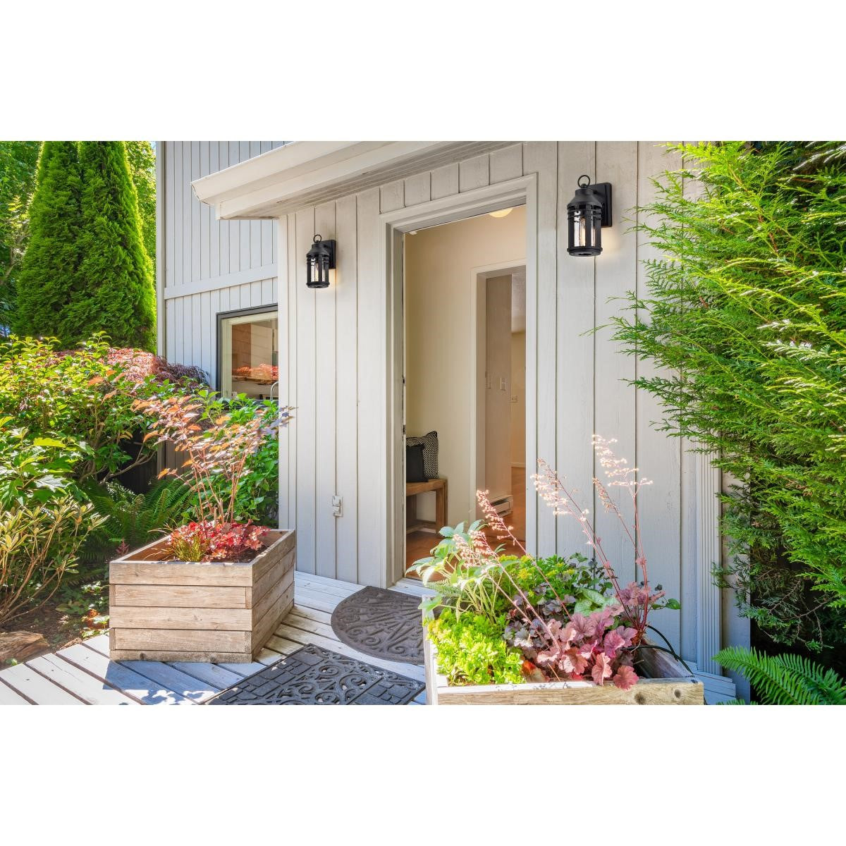 Wilton 12" Outdoor Wall Light, Matte Black Finish - Bees Lighting