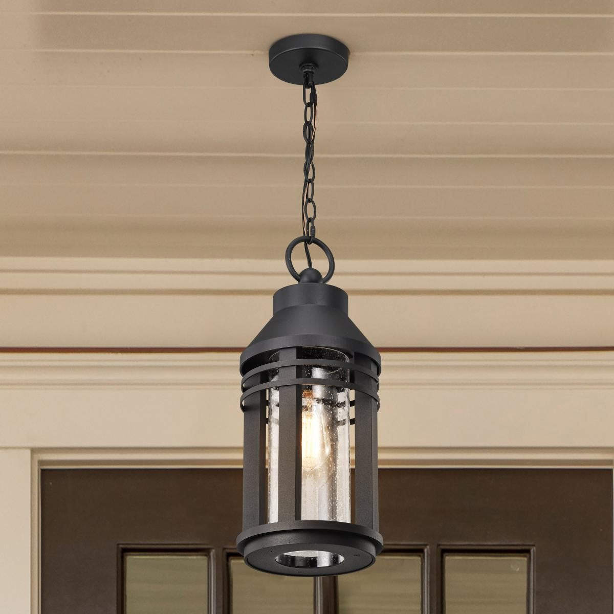 Wilton 20" Outdoor Hanging Light, Matte Black Finish - Bees Lighting