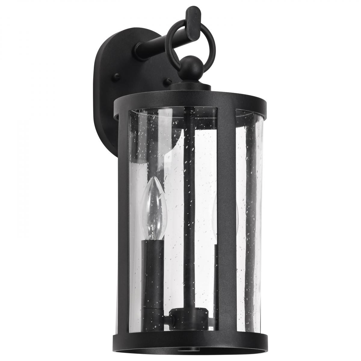Broadstone 19" 2 Lights Outdoor Wall Light, Matte Black Finish - Bees Lighting