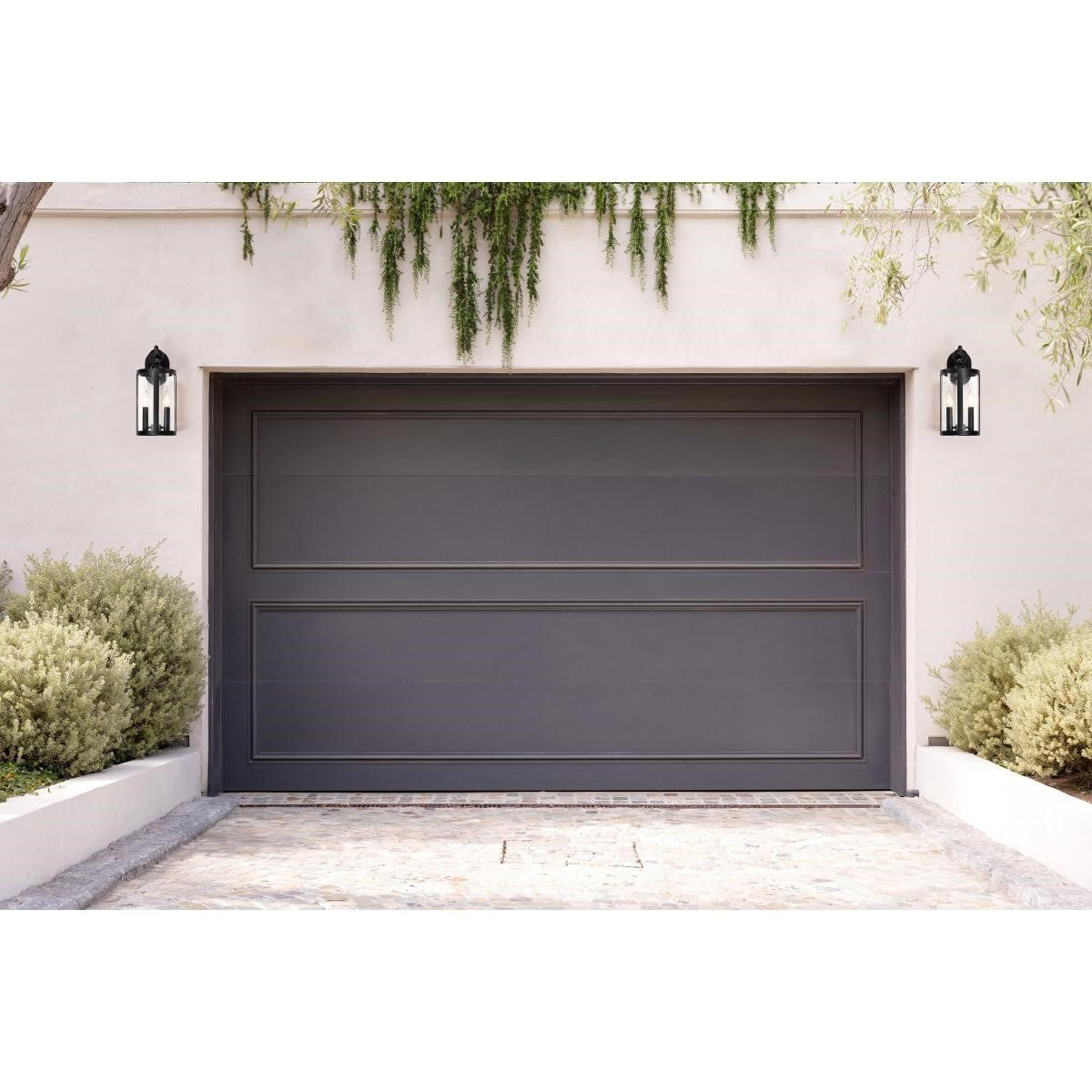 Broadstone 19" 2 Lights Outdoor Wall Light, Matte Black Finish - Bees Lighting