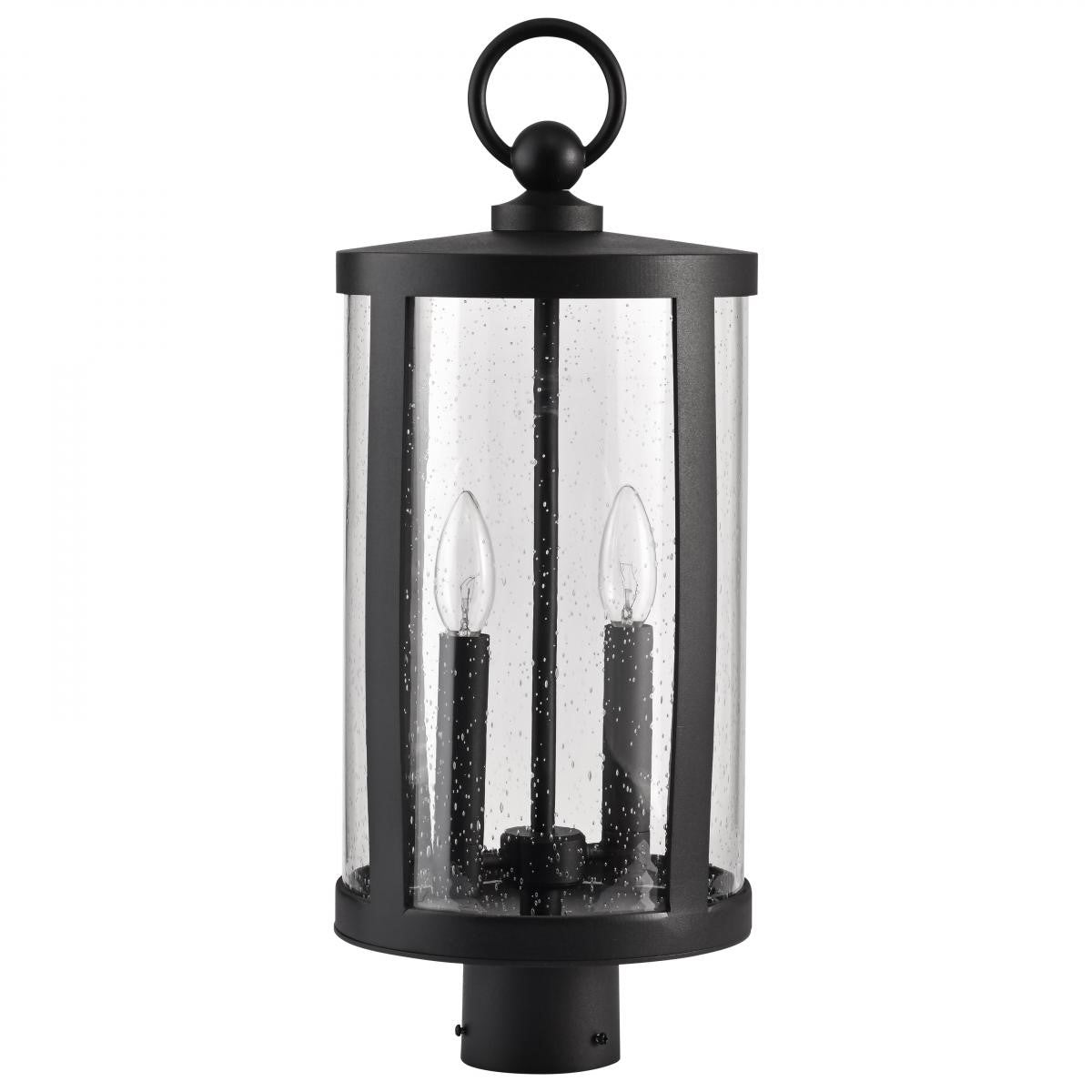 Broadstone 22" 2 Lights Lamp Post, Matte Black Finish - Bees Lighting