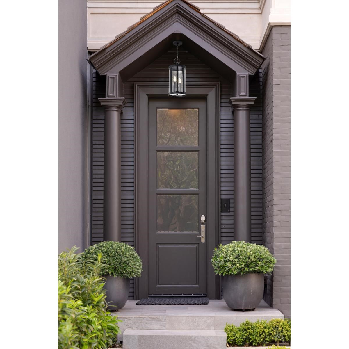 Broadstone 19" 2 Lights Outdoor Hanging Light, Matte Black Finish - Bees Lighting