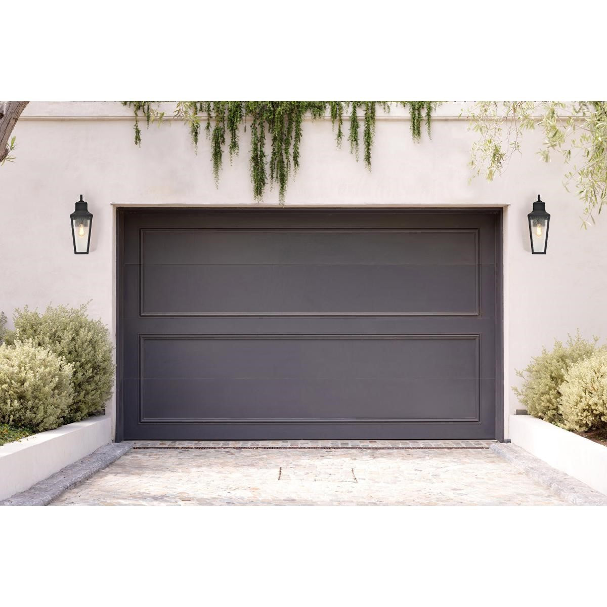 Lawrence 1 Light Outdoor Wall Light, Matte Black Finish, Clear Seeded Glass - Bees Lighting