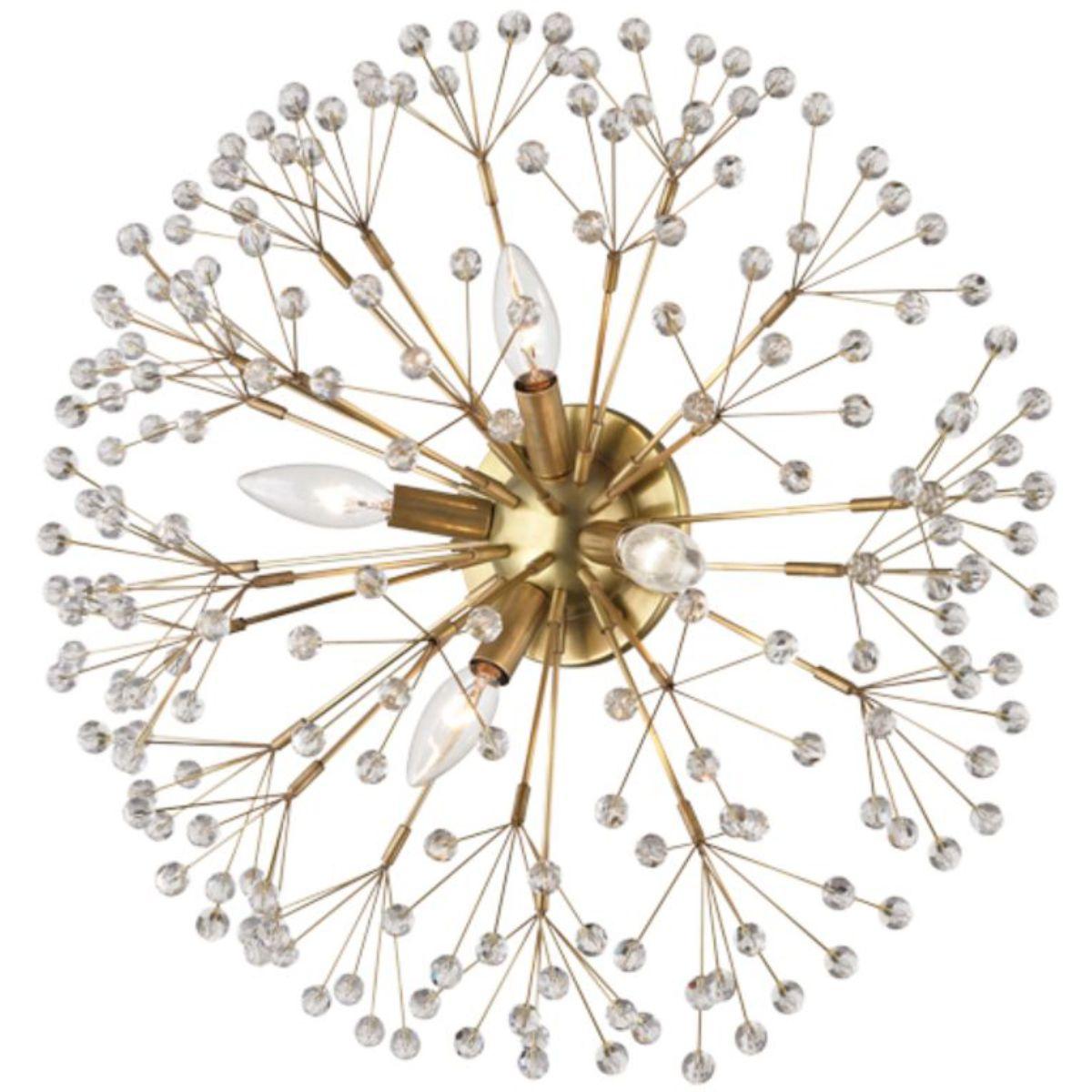 Dunkirk 20 in. 4 lights Flush Mount Light Brass Finish - Bees Lighting