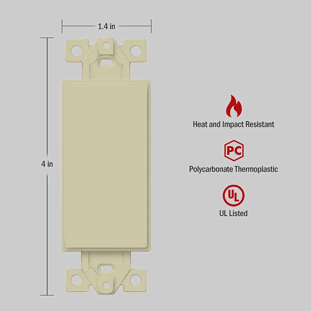 Blank Decorator Wall Plate Insert, Ivory - Bees Lighting