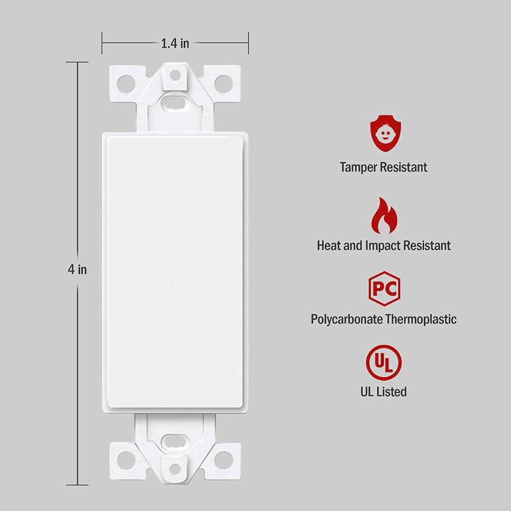 Blank Decorator Wall Plate Insert, White - Bees Lighting
