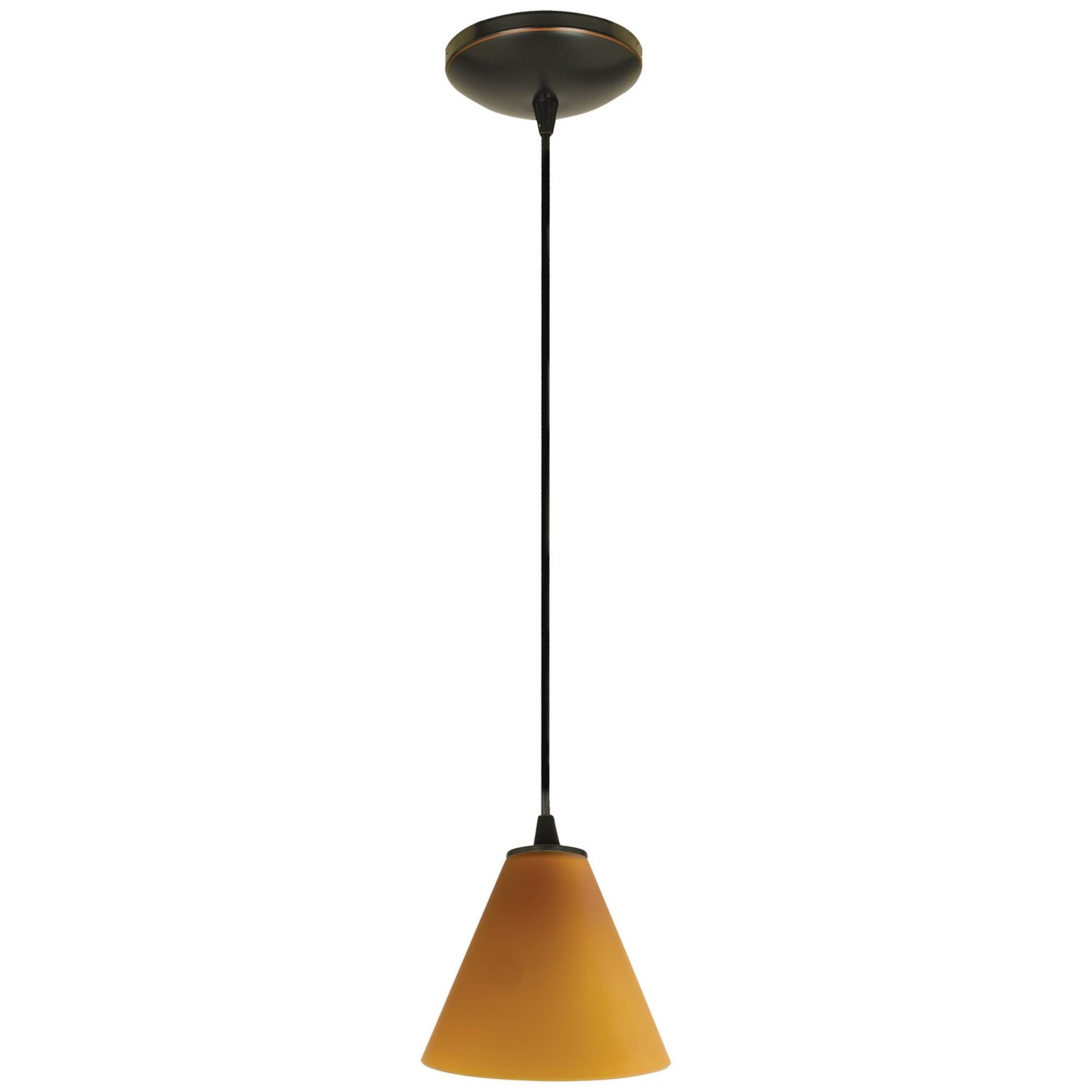 Martini 7" Pendant, Oil Rubbed Bronze Finish, Amber Diffuser, Cord - Bees Lighting