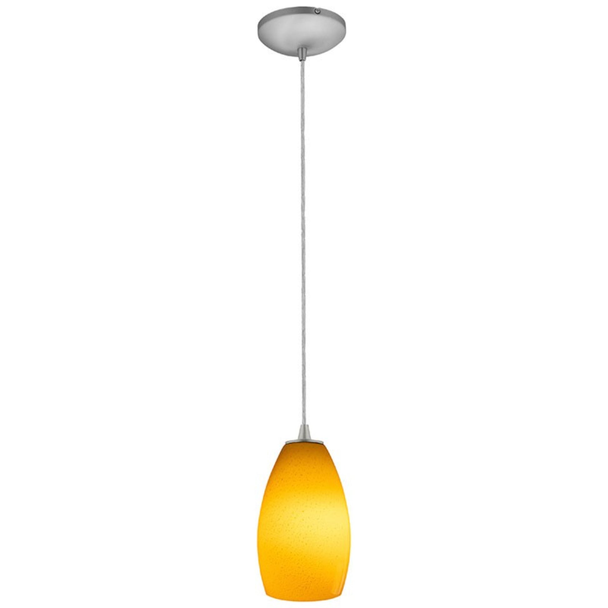 Champagne 9" Pendant, Brushed Steel Finish, Maya Diffuser, Cord - Bees Lighting