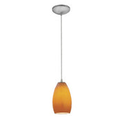 Champagne 9" Pendant, Brushed Steel Finish, Maya Diffuser, Cord - Bees Lighting