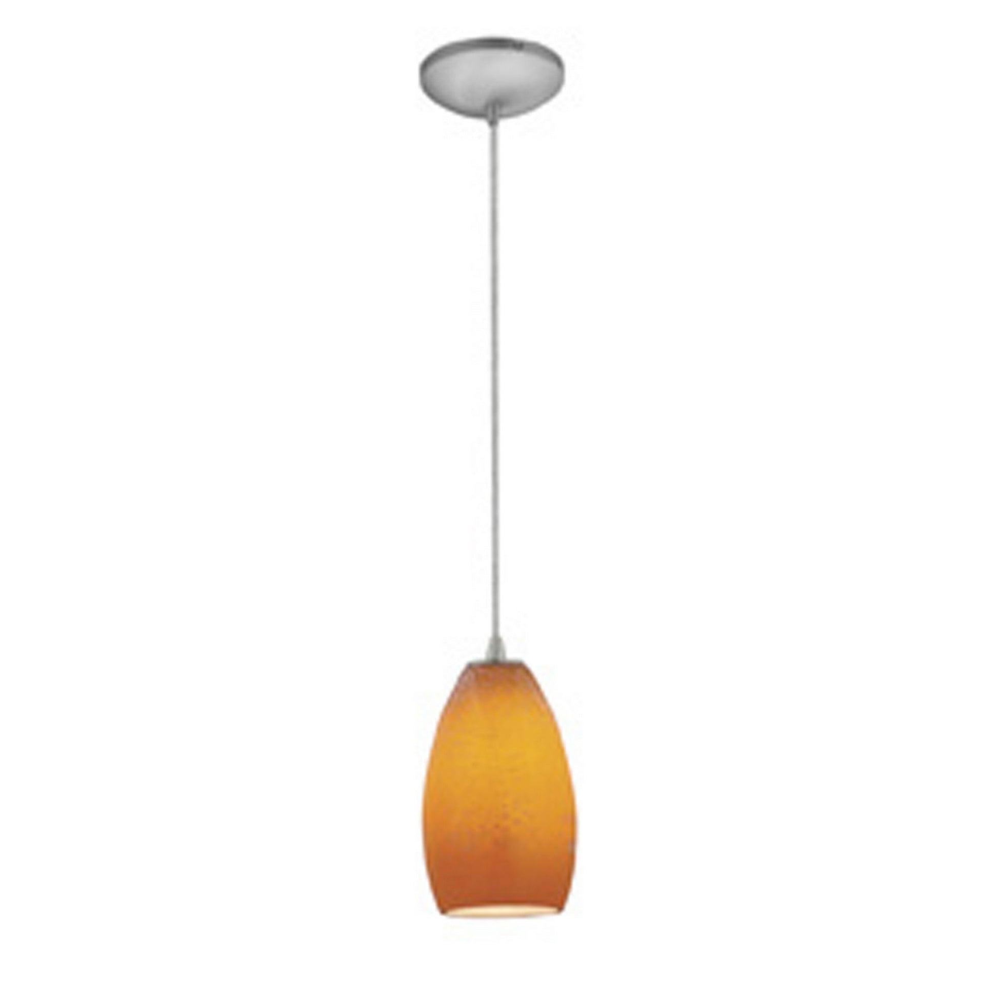 Champagne 9" Pendant, Brushed Steel Finish, Maya Diffuser, Cord - Bees Lighting