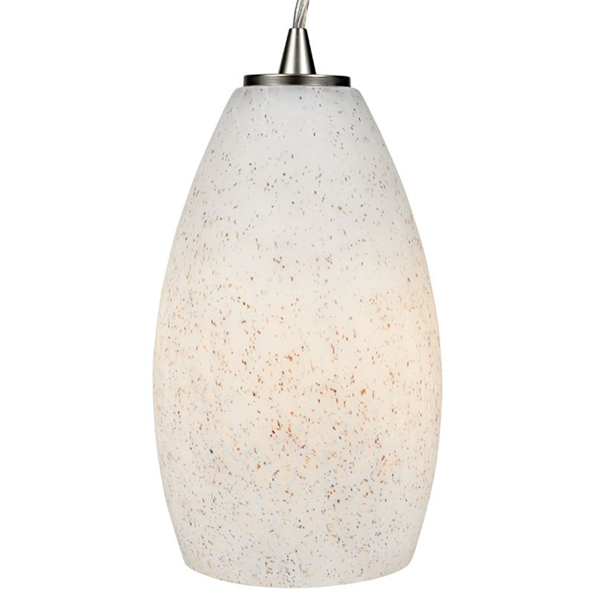 Champagne 9" Pendant, Brushed Steel Finish, White Stone Diffuser, Cord - Bees Lighting