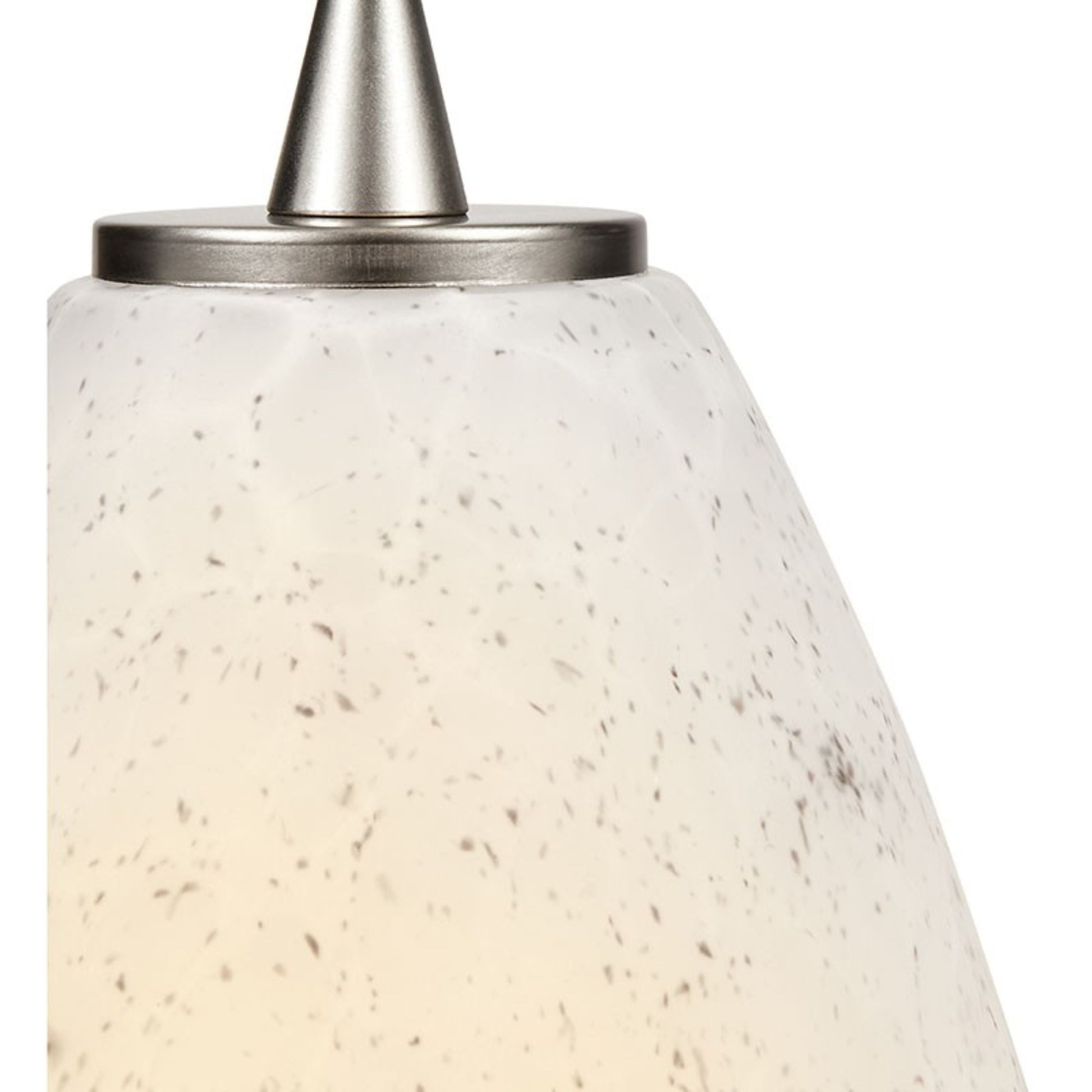 Champagne 9" Pendant, Brushed Steel Finish, White Stone Diffuser, Cord - Bees Lighting