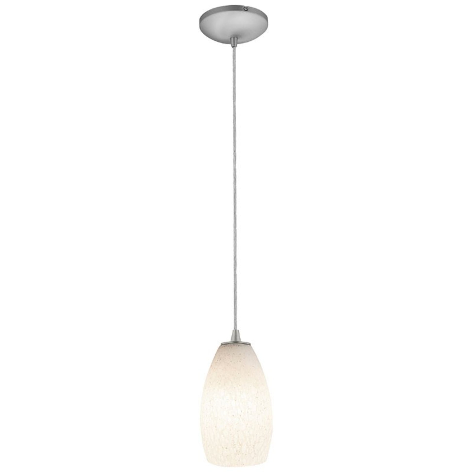 Champagne 9" Pendant, Brushed Steel Finish, White Stone Diffuser, Cord - Bees Lighting