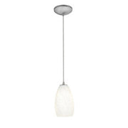 Champagne 9" Pendant, Brushed Steel Finish, White Stone Diffuser, Cord - Bees Lighting