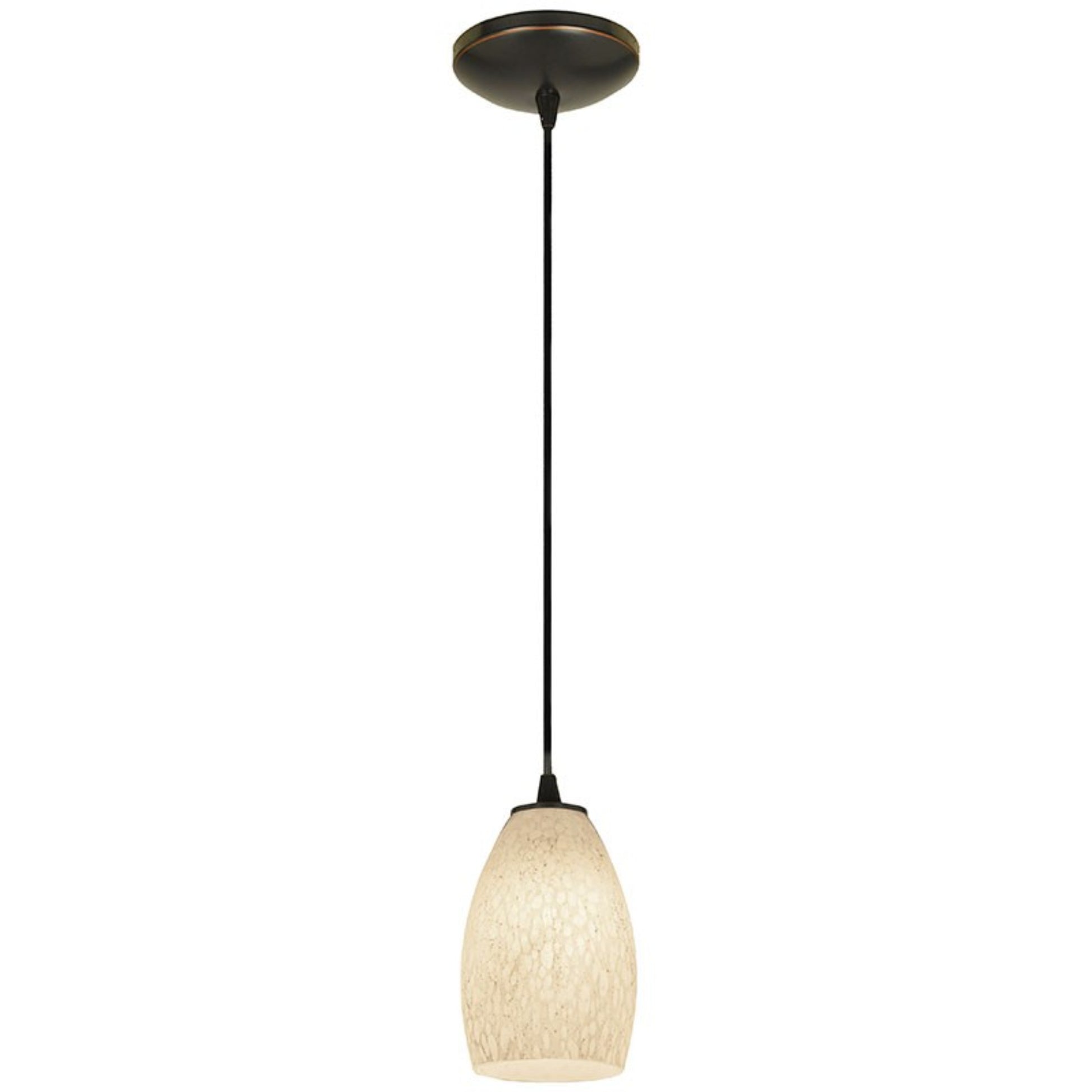 Champagne 9" Pendant, Oil Rubbed Bronze Finish, White Stone Diffuser, Cord - Bees Lighting