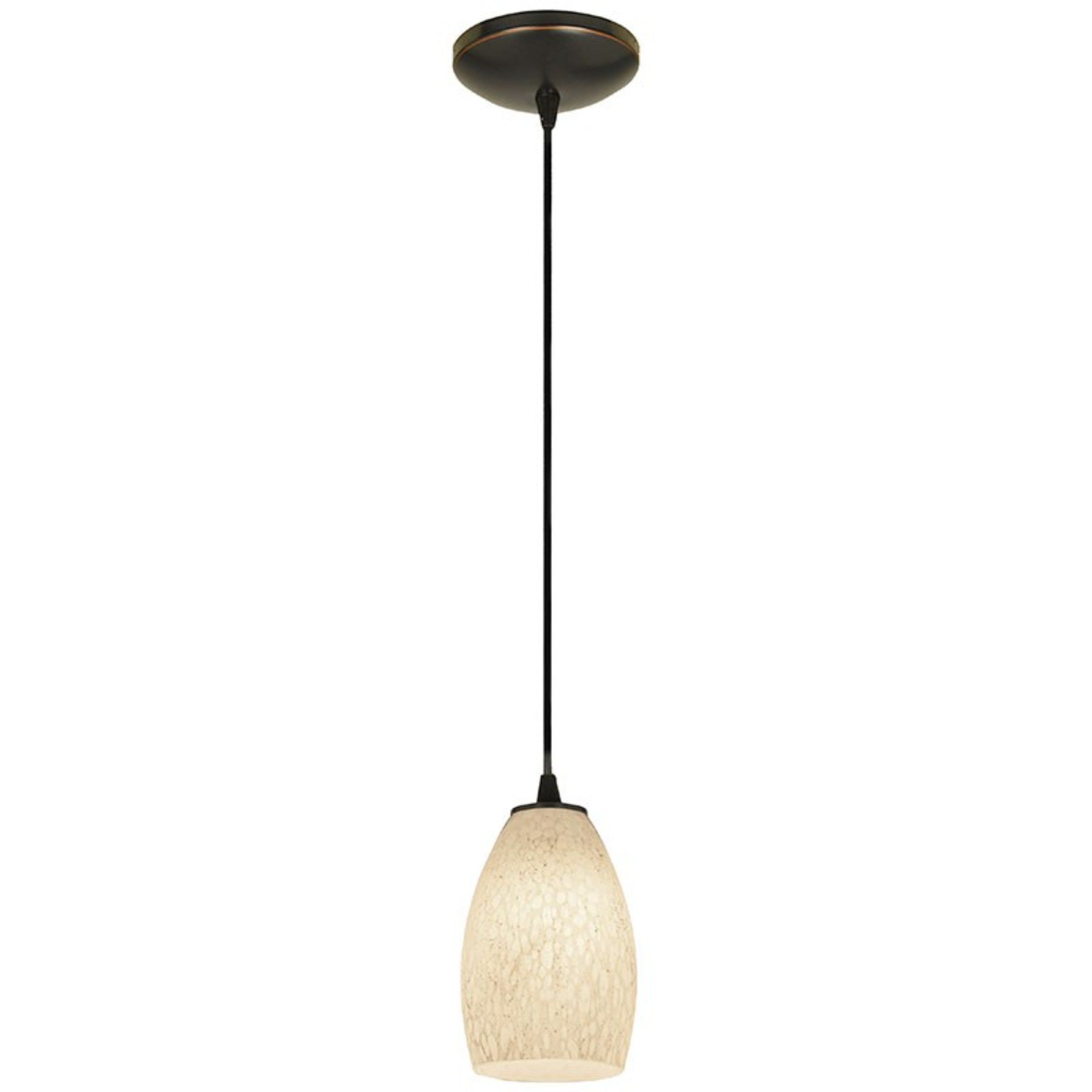 Champagne 9" Pendant, Oil Rubbed Bronze Finish, White Stone Diffuser, Cord